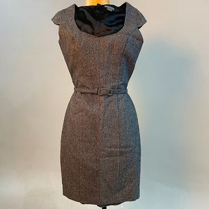 Armani Exchange A/X size 4 gray wool blend mini dress + matching belt